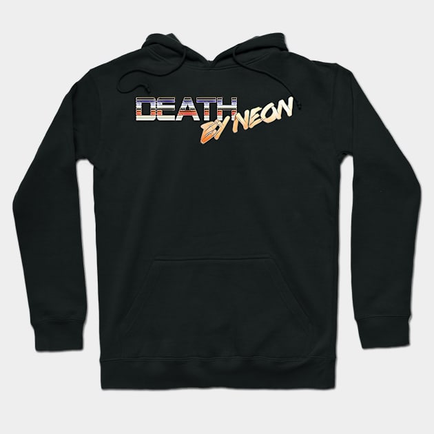 Death By Neon Logo Design - Official Product Color 3 - cinematic synthwave / horror / berlin school / retrowave / dreamwave t-shirt Hoodie by DeathByNeonOfficial